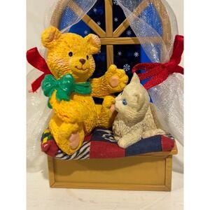 Carlton Card Heirloom Collection Caregiver Ornament 1998 Bear Cat 10 Anniversary